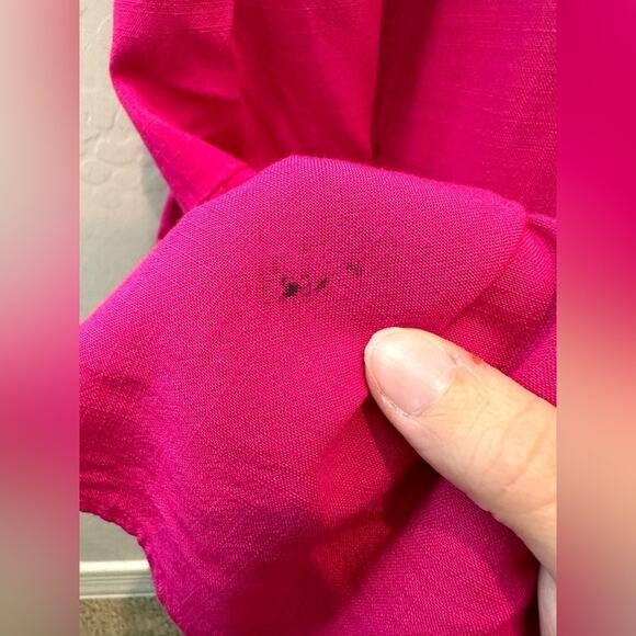 ISABEL | Maternity Hot Pink Maxi Dress V-Neck Empire Waist | Size Small - Picture 7 of 7